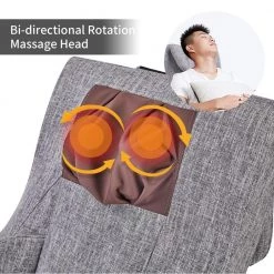 Light Grey Linen Full massage function Comfortable Relax Rocking Chair with Cotton Fabric Cushion by Huluwat -Southern Enterprises Sales light grey huluwat rockers gliders ottomans dj tc w31135545 1f 1000