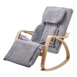 Southern Enterprises Sales 9 Light Grey Linen Full massage function Comfortable Relax Rocking Chair with Cotton Fabric Cushion by Huluwat