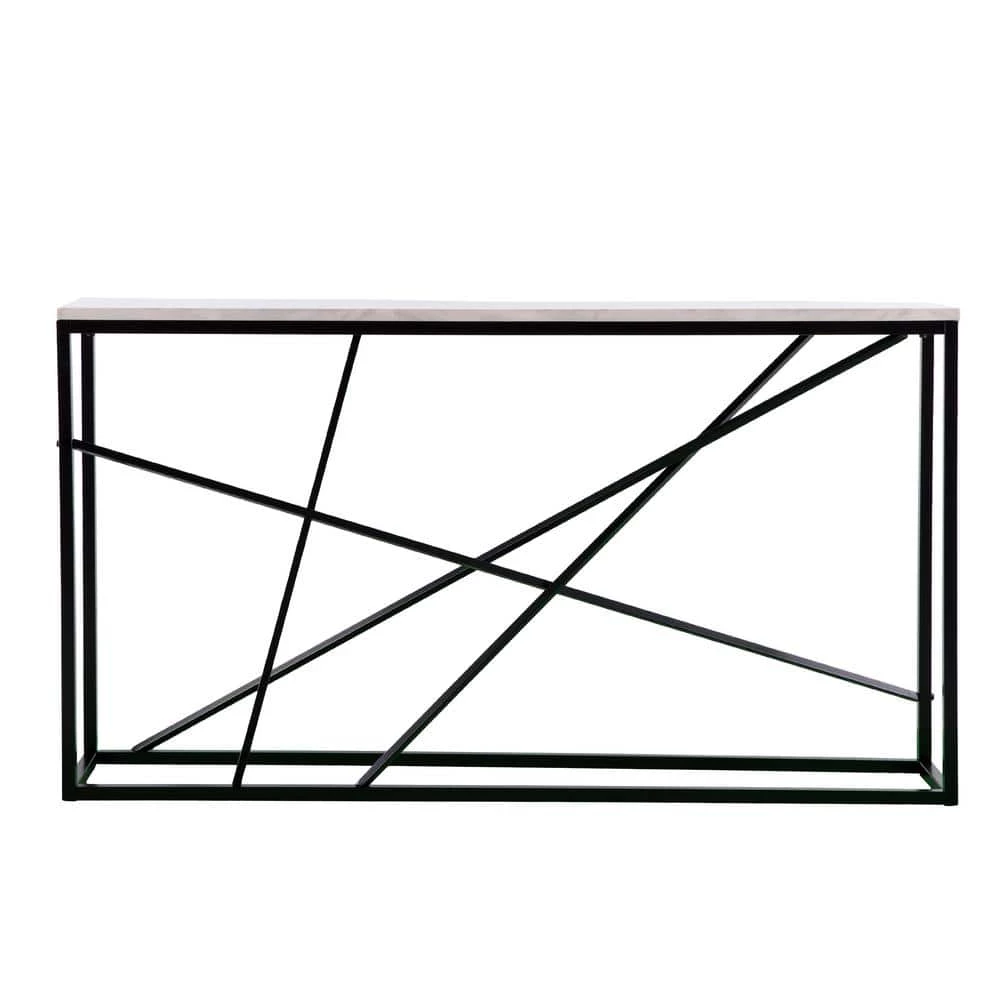 Tesino 52 in. Matte Black/White Rectangle Composite Console Table by Southern Enterprises 9 Tesino 52 in. Matte Black/White Rectangle Composite Console Table by Southern Enterprises - Image 7