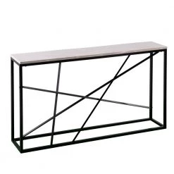 Tesino 52 in. Matte Black/White Rectangle Composite Console Table by Southern Enterprises