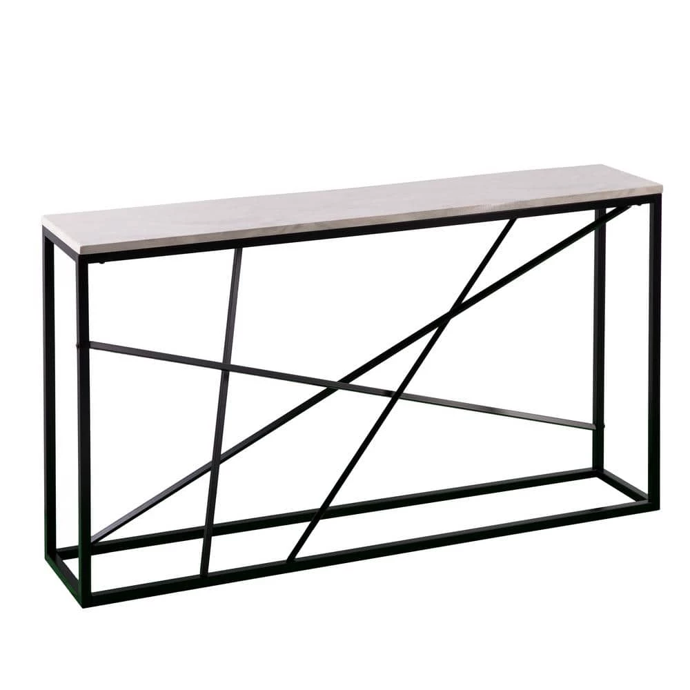 Tesino 52 in. Matte Black/White Rectangle Composite Console Table by Southern Enterprises 3 Tesino 52 in. Matte Black/White Rectangle Composite Console Table by Southern Enterprises