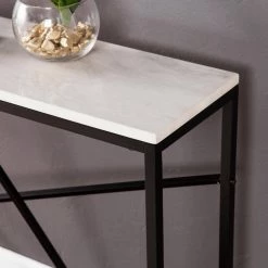 Tesino 52 in. Matte Black/White Rectangle Composite Console Table by Southern Enterprises 14 Tesino 52 in. Matte Black/White Rectangle Composite Console Table by Southern Enterprises -Southern Enterprises Sales matte black w white simulated marble southern enterprises console tables hd675114 c3 1000
