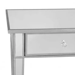 Pavel 40 in. Matte Silver/Clear Rectangle Mirror Console Table with Drawers by Southern Enterprises -Southern Enterprises Sales matte silver southern enterprises console tables hd888453 1f 1000