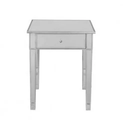 Pavel Matte Silver Mirrored End Table by Southern Enterprises