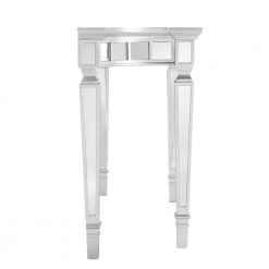 Bardot 45 in. Matte Silver Standard Half Moon Mirrored Console Table by Southern Enterprises -Southern Enterprises Sales matte silver w mirror southern enterprises console tables hd748405 1f 1000