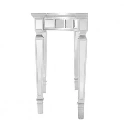 Bardot 45 in. Matte Silver Standard Half Moon Mirrored Console Table by Southern Enterprises -Southern Enterprises Sales matte silver w mirror southern enterprises console tables hd748405 44 1000