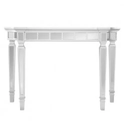 Bardot 45 in. Matte Silver Standard Half Moon Mirrored Console Table by Southern Enterprises -Southern Enterprises Sales matte silver w mirror southern enterprises console tables hd748405 c3 1000
