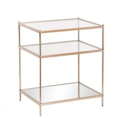 Melrose Metallic Gold Glass Top End Table by Southern Enterprises