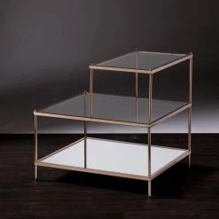 Melrose Metallic Gold Glass Top End Table by Southern Enterprises -Southern Enterprises Sales metallic gold southern enterprises end side tables hd889344 1f 1000