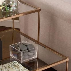 Melrose Metallic Gold Glass Top End Table by Southern Enterprises -Southern Enterprises Sales metallic gold southern enterprises end side tables hd889344 c3 1000