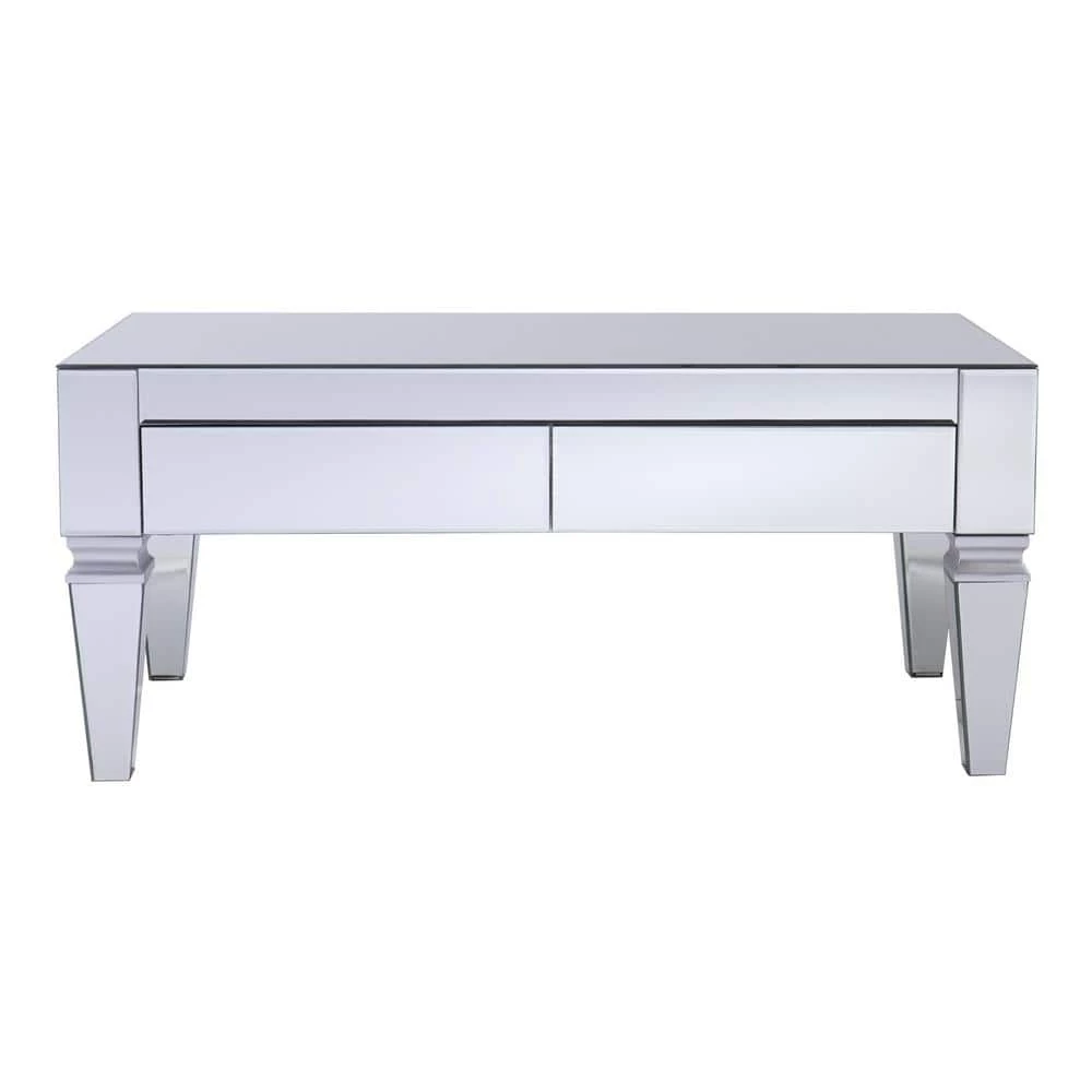 Hannity 41 in. Metallic Silver Large Rectangle Glass Coffee Table with Drawers by Southern Enterprises 3 Hannity 41 in. Metallic Silver Large Rectangle Glass Coffee Table with Drawers by Southern Enterprises