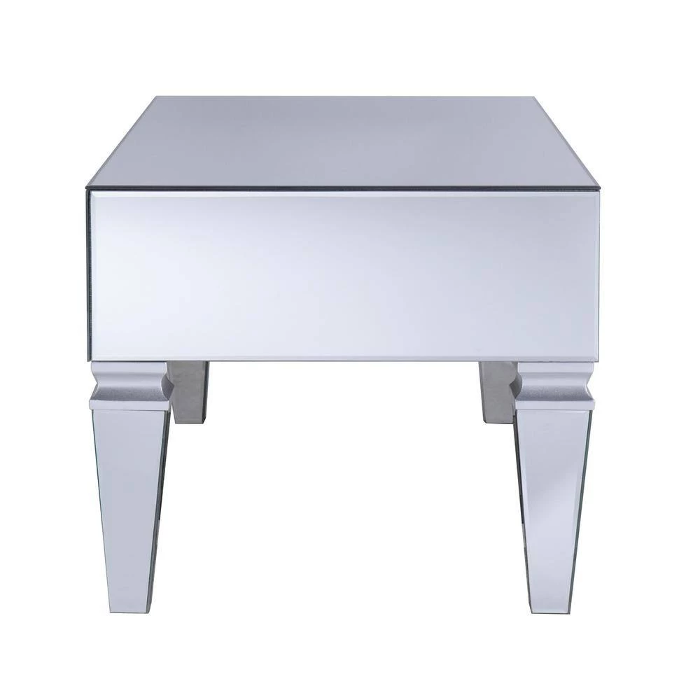 Hannity 41 in. Metallic Silver Large Rectangle Glass Coffee Table with Drawers by Southern Enterprises 9 Hannity 41 in. Metallic Silver Large Rectangle Glass Coffee Table with Drawers by Southern Enterprises - Image 7