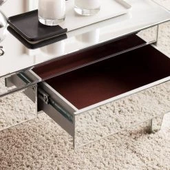 Hannity 41 in. Metallic Silver Large Rectangle Glass Coffee Table with Drawers by Southern Enterprises 14 Hannity 41 in. Metallic Silver Large Rectangle Glass Coffee Table with Drawers by Southern Enterprises -Southern Enterprises Sales metallic silver southern enterprises coffee tables hd748412 c3 1000