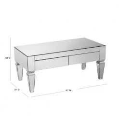 Hannity 41 in. Metallic Silver Large Rectangle Glass Coffee Table with Drawers by Southern Enterprises 19 Hannity 41 in. Metallic Silver Large Rectangle Glass Coffee Table with Drawers by Southern Enterprises -Southern Enterprises Sales metallic silver southern enterprises coffee tables hd748412 fa 1000