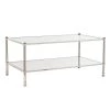 Britt 43 in. Silver Large Rectangle Glass Coffee Table with Storage by Southern Enterprises 1 Britt 43 in. Silver Large Rectangle Glass Coffee Table with Storage by Southern Enterprises -Southern Enterprises Sales metallic silver southern enterprises coffee tables hd748634 64 1000