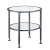 Galena Metallic Silver and Glass Round End Table by Southern Enterprises 1 Galena Metallic Silver and Glass Round End Table by Southern Enterprises -Southern Enterprises Sales metallic silver southern enterprises end side tables hd748344 64 1000