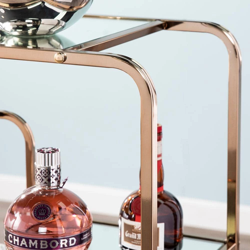 E mmane Art Deco Mirrored Bar Cart by Southern Enterprises 7 E mmane Art Deco Mirrored Bar Cart by Southern Enterprises - Image 5