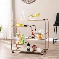 E mmane Art Deco Mirrored Bar Cart by Southern Enterprises 14 E mmane Art Deco Mirrored Bar Cart by Southern Enterprises -Southern Enterprises Sales mirror champagne southern enterprises bar carts hd523866 40 1000