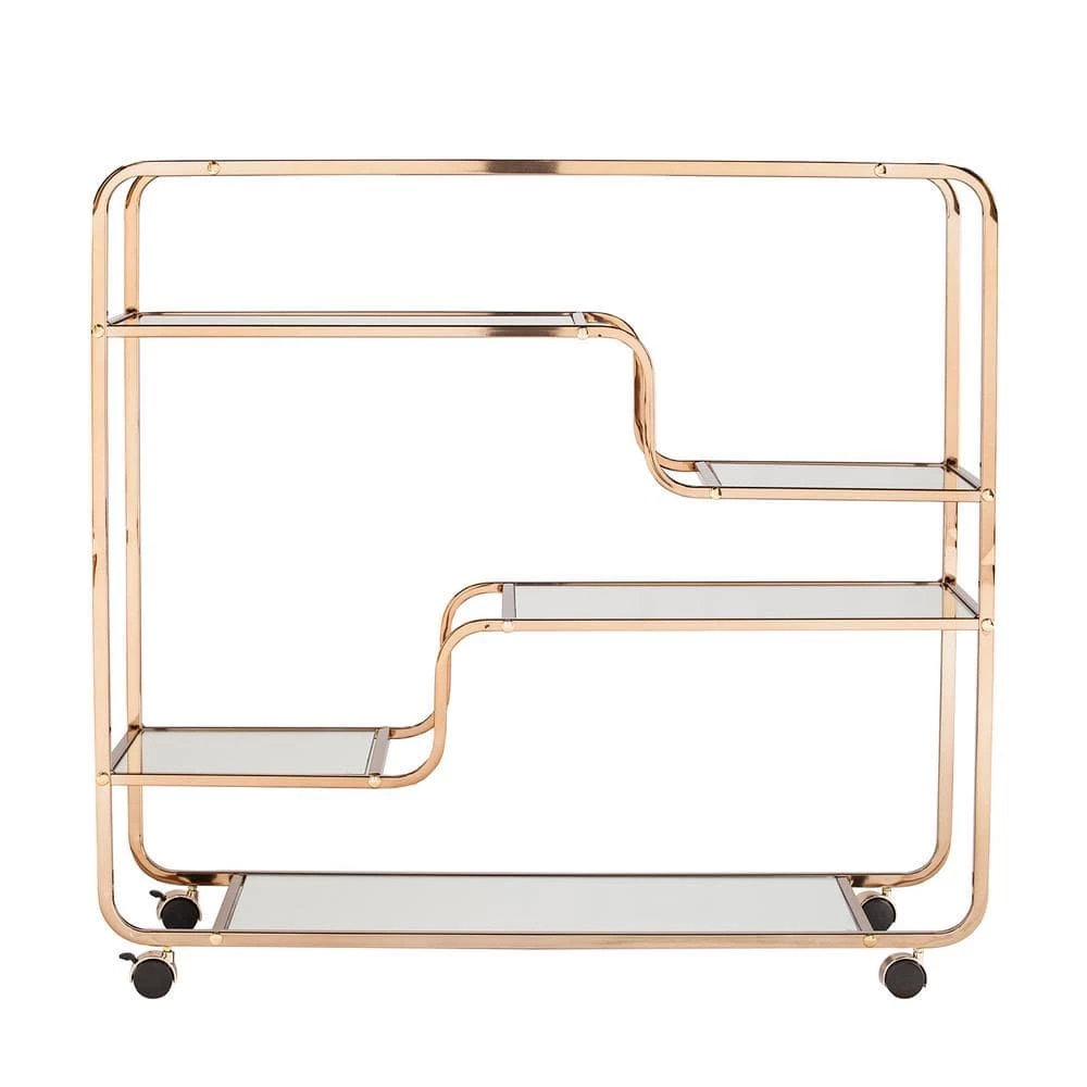 E mmane Art Deco Mirrored Bar Cart by Southern Enterprises 3 E mmane Art Deco Mirrored Bar Cart by Southern Enterprises