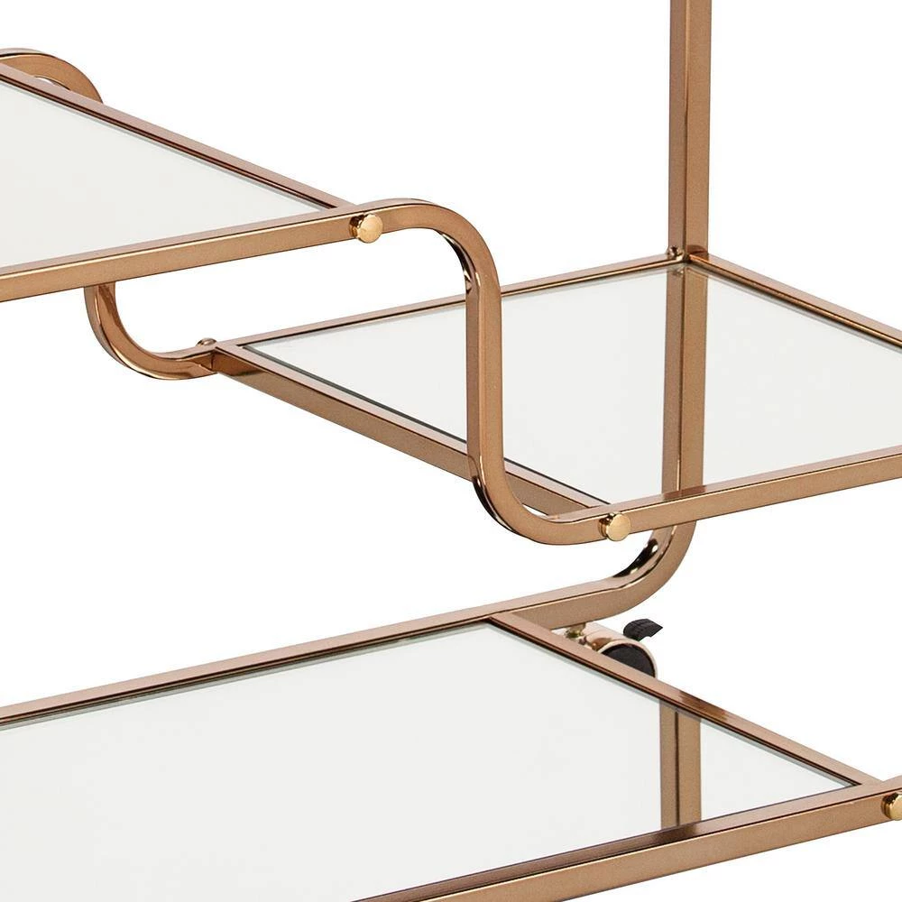 E mmane Art Deco Mirrored Bar Cart by Southern Enterprises 6 E mmane Art Deco Mirrored Bar Cart by Southern Enterprises - Image 4