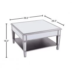 Eshom 29 in. Silver Medium Square Glass Coffee Table with Shelf by Southern Enterprises 14 Eshom 29 in. Silver Medium Square Glass Coffee Table with Shelf by Southern Enterprises -Southern Enterprises Sales mirror w brushed matte silver finish southern enterprises coffee tables hd598949 40 1000