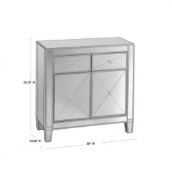 Vernon Mirrored Storage Accent Cabinet by Southern Enterprises -Southern Enterprises Sales mirror with metallic silver trim southern enterprises accent cabinets hd862323 40 1000