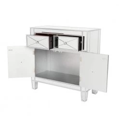 Vernon Mirrored Storage Accent Cabinet by Southern Enterprises -Southern Enterprises Sales mirror with metallic silver trim southern enterprises accent cabinets hd862323 77 1000