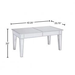 Ethel 24 in. Silver Medium Rectangle Wood Coffee Table by Southern Enterprises -Southern Enterprises Sales mirrored finish with metallic silver trim southern enterprises coffee tables hd865317 40 1000