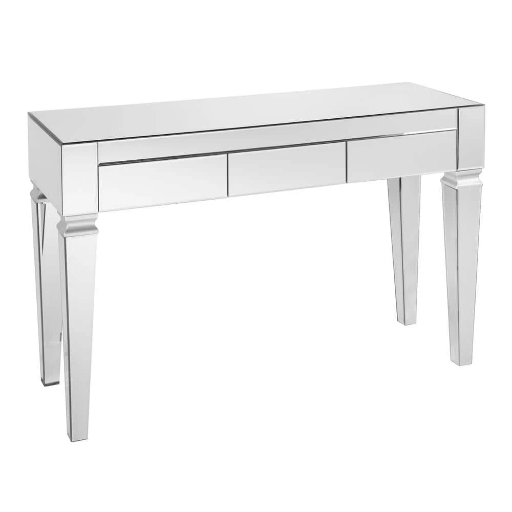 Hannity Contemporary Silver Metallic Mirrored Console Table by Southern Enterprises 8 Hannity Contemporary Silver Metallic Mirrored Console Table by Southern Enterprises - Image 6