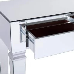 Hannity Contemporary Silver Metallic Mirrored Console Table by Southern Enterprises 19 Hannity Contemporary Silver Metallic Mirrored Console Table by Southern Enterprises -Southern Enterprises Sales mirrored w matte silver trim and warm maroon felt southern enterprises console tables hd748436 76 1000