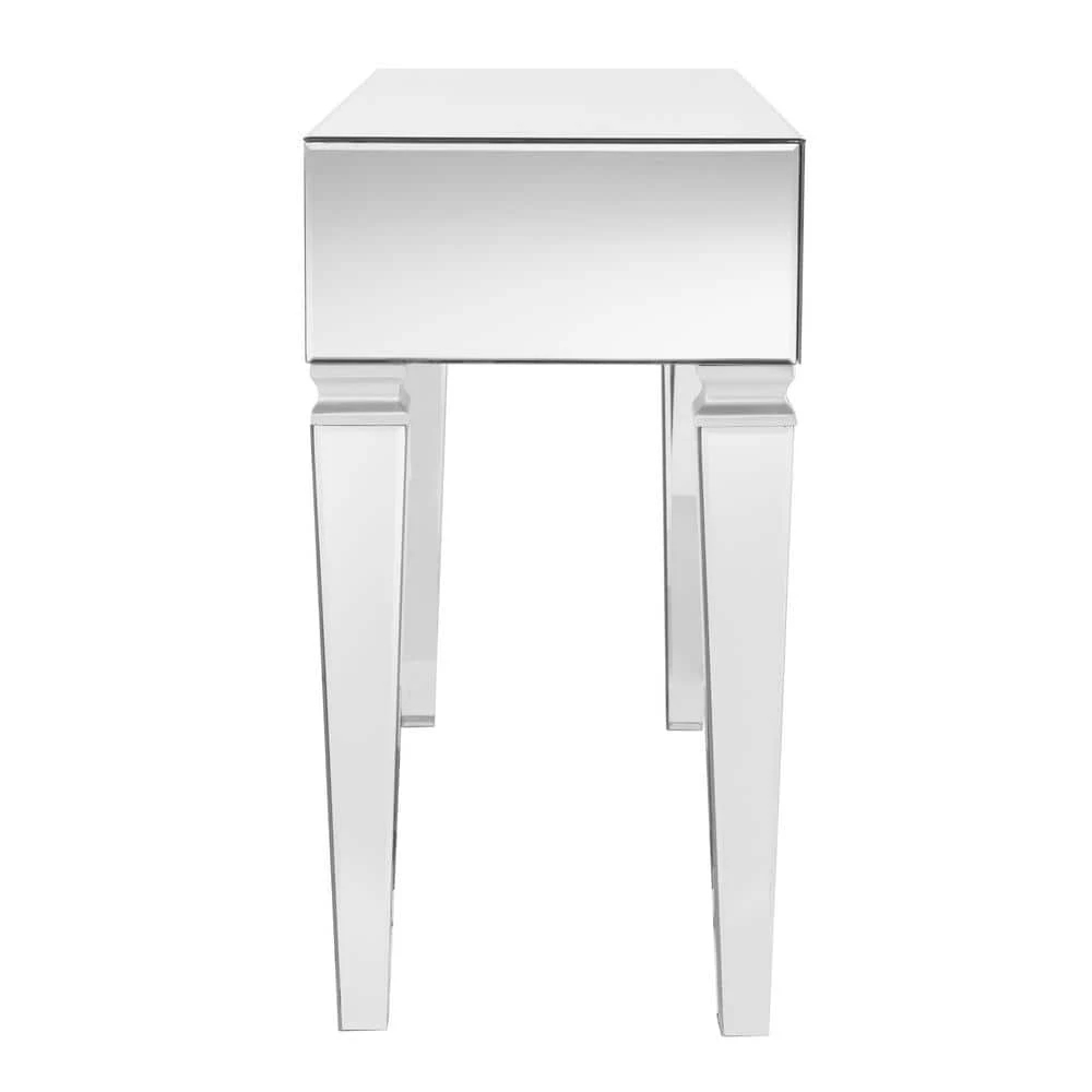 Hannity Contemporary Silver Metallic Mirrored Console Table by Southern Enterprises 9 Hannity Contemporary Silver Metallic Mirrored Console Table by Southern Enterprises - Image 7