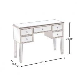 Elberta Silver Mirrored Console Table by Southern Enterprises 9 Elberta Silver Mirrored Console Table by Southern Enterprises -Southern Enterprises Sales mirrored with silver painted finish and crystal style knobs southern enterprises console tables hd865454 40 1000