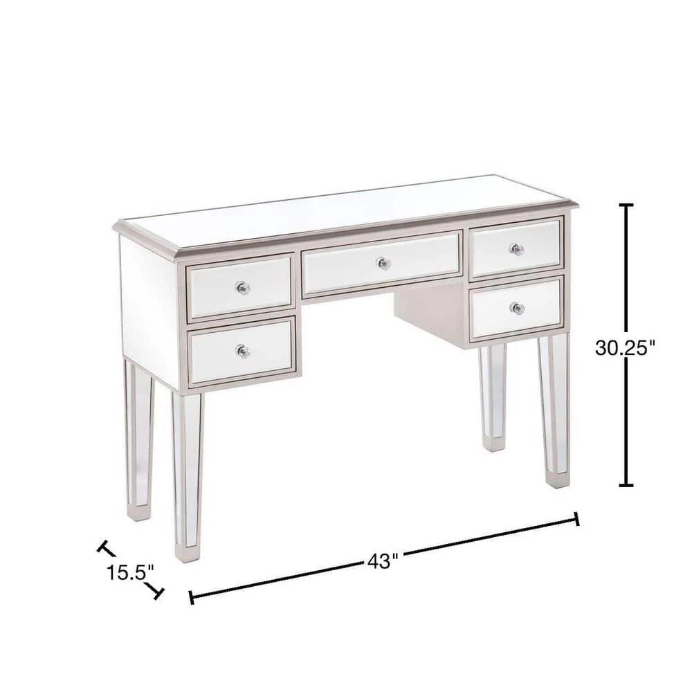 Elberta Silver Mirrored Console Table by Southern Enterprises 5 Elberta Silver Mirrored Console Table by Southern Enterprises - Image 3