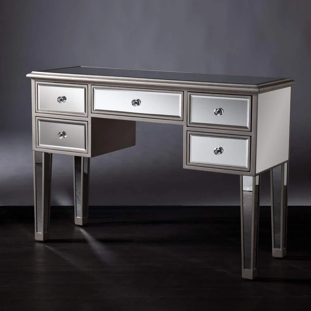 Elberta Silver Mirrored Console Table by Southern Enterprises 7 Elberta Silver Mirrored Console Table by Southern Enterprises - Image 5