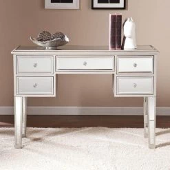 Elberta Silver Mirrored Console Table by Southern Enterprises