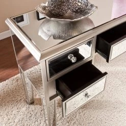 Elberta Silver Mirrored Console Table by Southern Enterprises 10 Elberta Silver Mirrored Console Table by Southern Enterprises -Southern Enterprises Sales mirrored with silver painted finish and crystal style knobs southern enterprises console tables hd865454 c3 1000