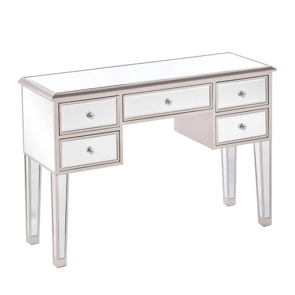 Elberta Silver Mirrored Console Table by Southern Enterprises 4 Elberta Silver Mirrored Console Table by Southern Enterprises - Image 2
