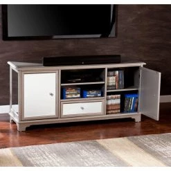 Pavel Mirrored and Silver Entertainment Center by Southern Enterprises -Southern Enterprises Sales mirrored with silver southern enterprises tv stands hd889108 1f 1000