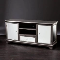 Pavel Mirrored and Silver Entertainment Center by Southern Enterprises