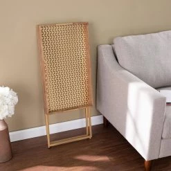 Tucker 26 in. Wooden Rectangle Folding Side Table by Southern Enterprises 15 Tucker 26 in. Wooden Rectangle Folding Side Table by Southern Enterprises -Southern Enterprises Sales natural and gold finish southern enterprises end side tables hd473666 4f 1000