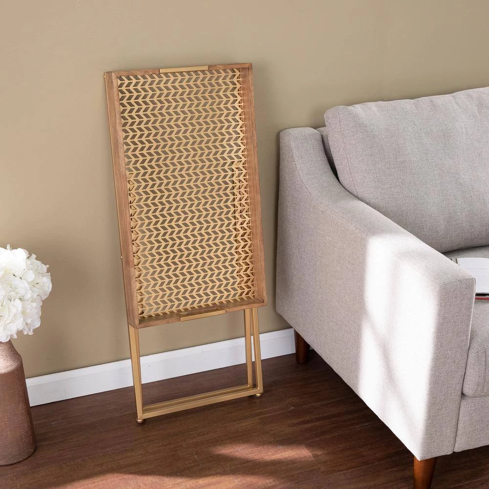 Tucker 26 in. Wooden Rectangle Folding Side Table by Southern Enterprises 7 Tucker 26 in. Wooden Rectangle Folding Side Table by Southern Enterprises - Image 5