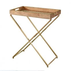 Tucker 26 in. Wooden Rectangle Folding Side Table by Southern Enterprises