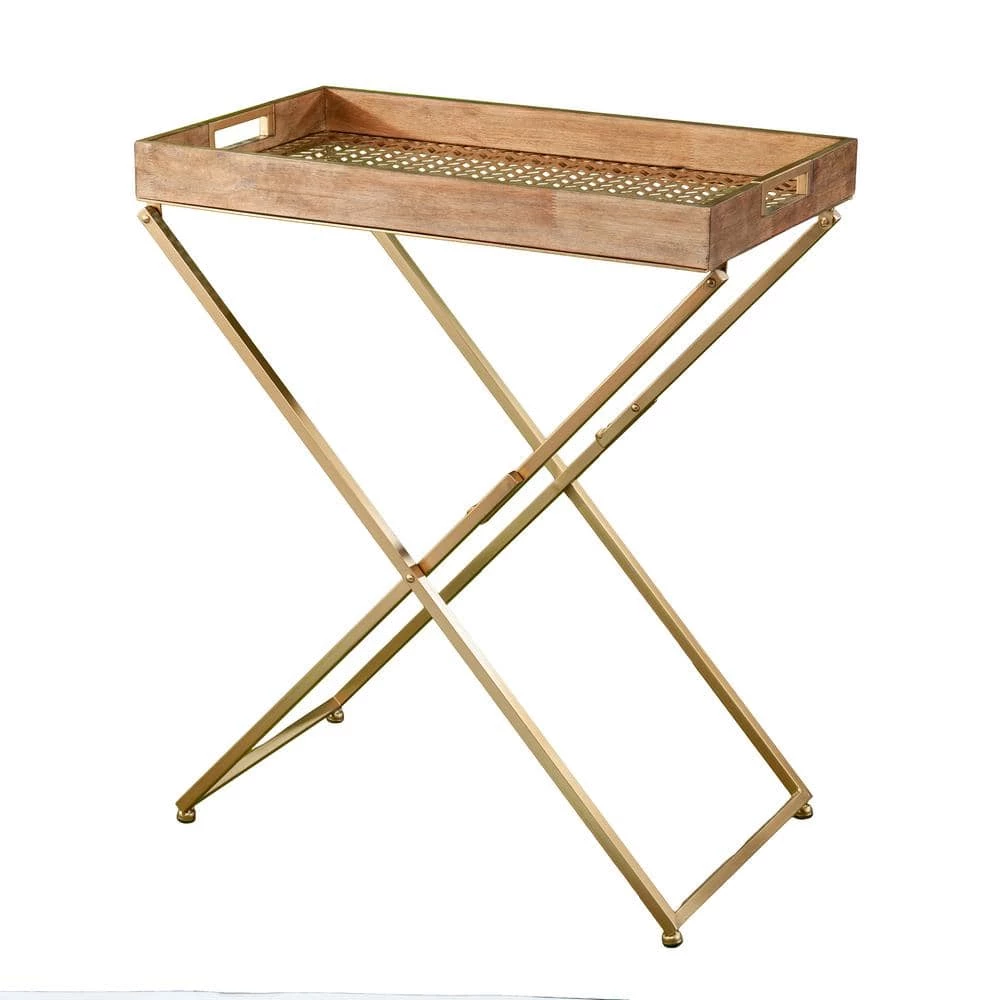 Tucker 26 in. Wooden Rectangle Folding Side Table by Southern Enterprises 3 Tucker 26 in. Wooden Rectangle Folding Side Table by Southern Enterprises