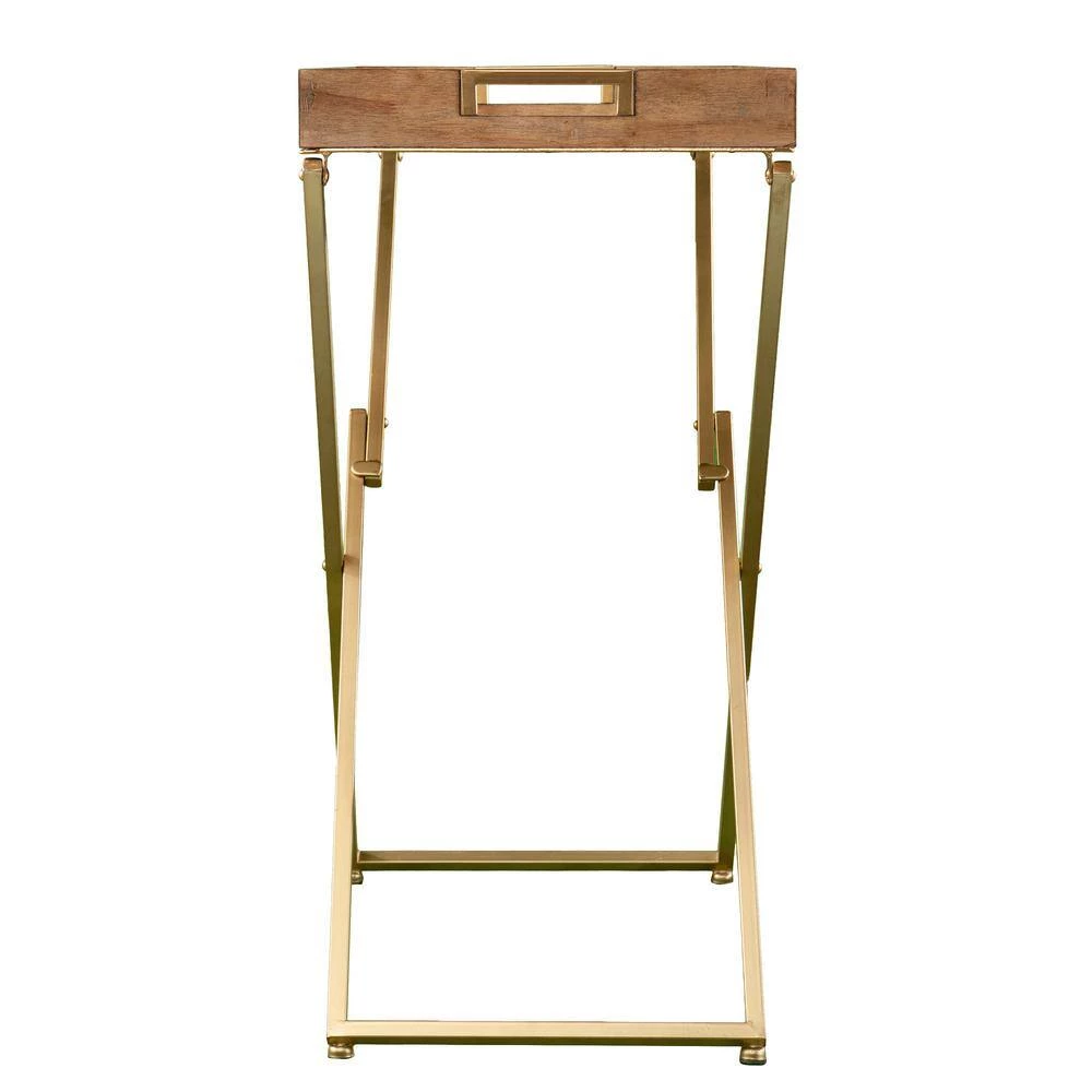 Tucker 26 in. Wooden Rectangle Folding Side Table by Southern Enterprises 5 Tucker 26 in. Wooden Rectangle Folding Side Table by Southern Enterprises - Image 3