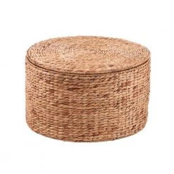 Freedrick 14 in. Round Water Hyacinth Storage Tables - 2pc Set by Southern Enterprises -Southern Enterprises Sales natural finish southern enterprises end side tables hd473819 40 1000