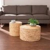 Freedrick 14 in. Round Water Hyacinth Storage Tables - 2pc Set by Southern Enterprises -Southern Enterprises Sales natural finish southern enterprises end side tables hd473819 64 1000