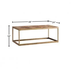 Silva 48 in. Natural Reclaimed Wood/Antique Brass Large Rectangle Wood Coffee Table by Southern Enterprises -Southern Enterprises Sales natural reclaimed wood and antique brass finish southern enterprises coffee tables hd598727 40 1000