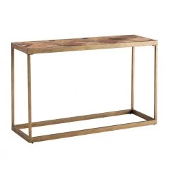 Silva 48 in. Natural Reclaimed Wood/Antique Brass Standard Rectangle Wood Console Table by Southern Enterprises -Southern Enterprises Sales natural reclaimed wood and antique brass finish southern enterprises console tables hd598741 1f 1000