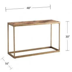 Silva 48 in. Natural Reclaimed Wood/Antique Brass Standard Rectangle Wood Console Table by Southern Enterprises -Southern Enterprises Sales natural reclaimed wood and antique brass finish southern enterprises console tables hd598741 44 1000