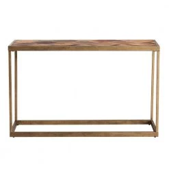 Silva 48 in. Natural Reclaimed Wood/Antique Brass Standard Rectangle Wood Console Table by Southern Enterprises -Southern Enterprises Sales natural reclaimed wood and antique brass finish southern enterprises console tables hd598741 4f 1000